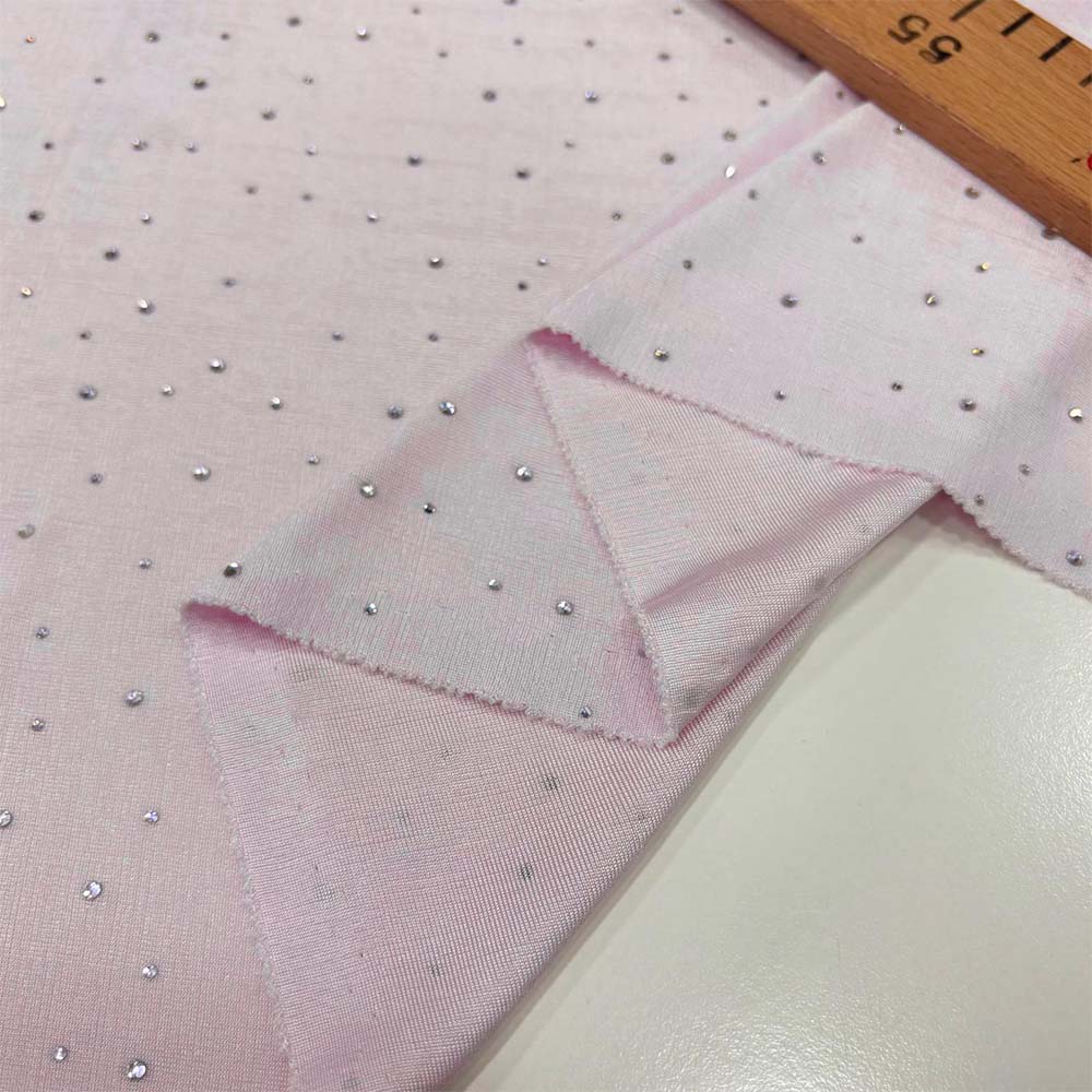 Taş İşlemeli Jarse Kumaş Pudra Taş İşlemeli Jarse Kumaş Pudra