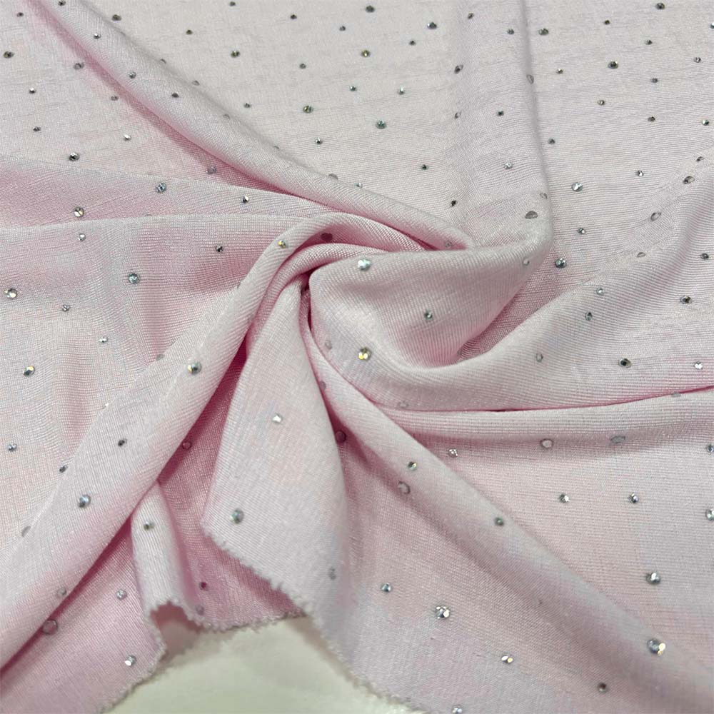 Taş İşlemeli Jarse Kumaş Pudra Taş İşlemeli Jarse Kumaş Pudra