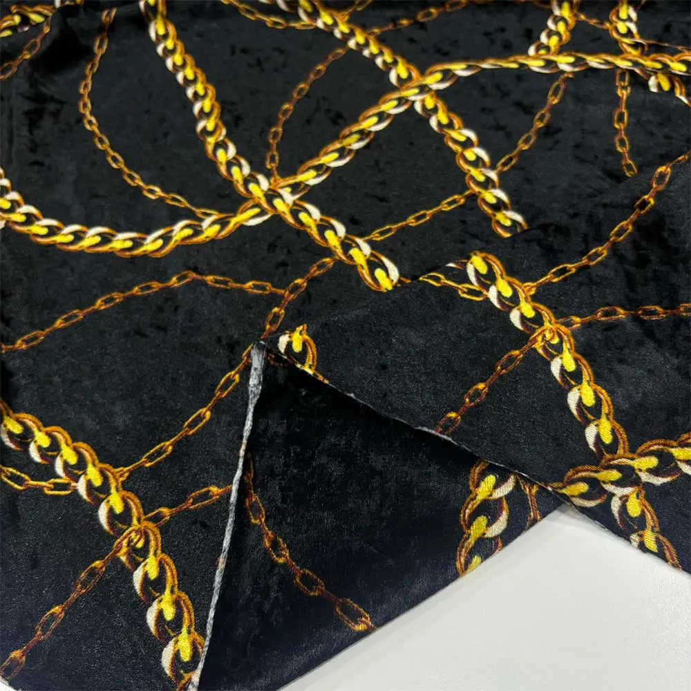 Desenli İpek Kadife Kumaş