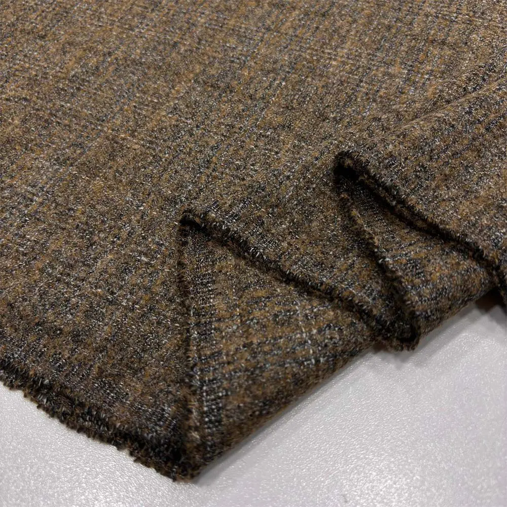 Ekose Flanel Kumaş Camel