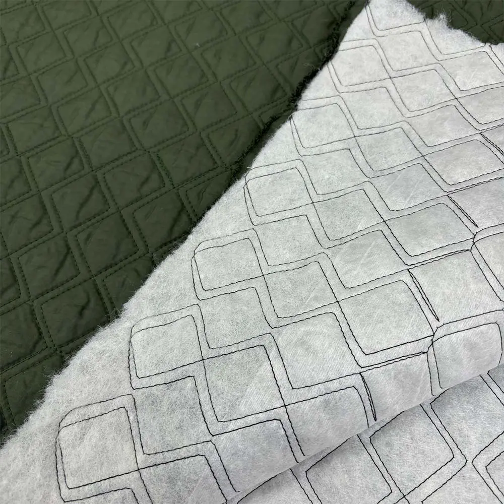 Çift Dikişli Kapitone Kumaş Haki Çift Dikişli Kapitone Kumaş Haki