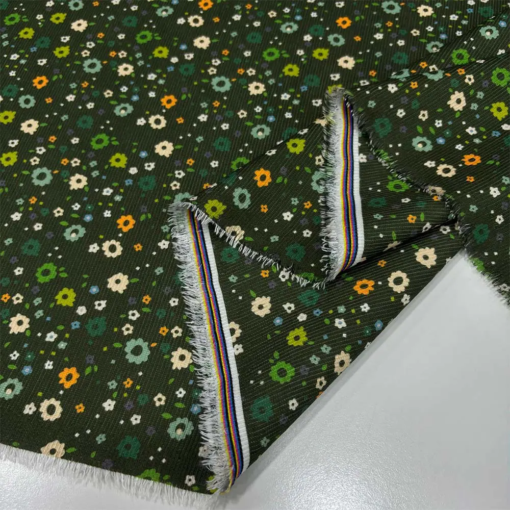 Desenli Fitilli Kadife Kumaş