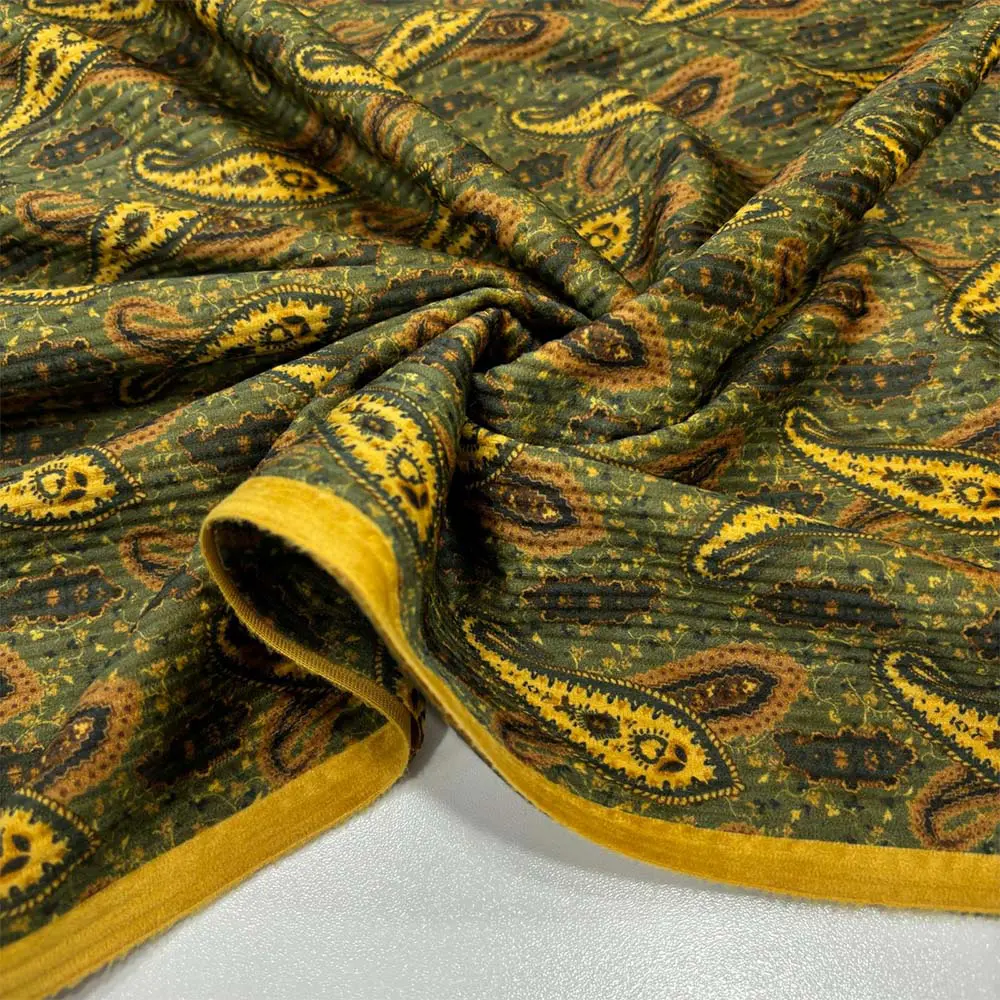 Desenli Fitilli Kadife Kumaş