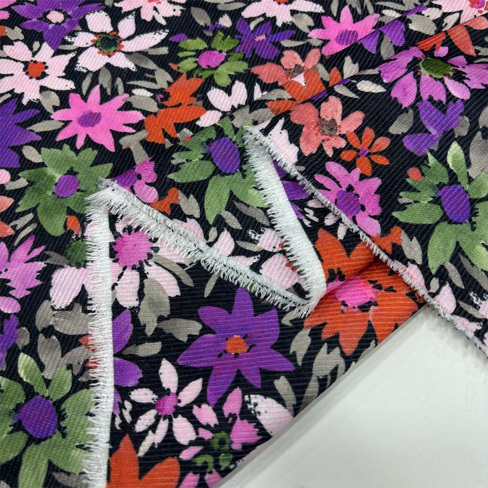 Desenli Fitilli Kadife Kumaş