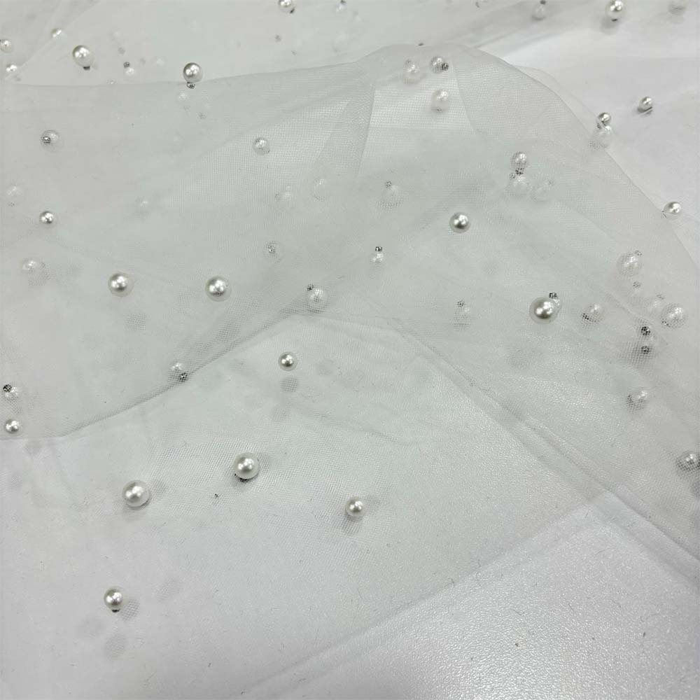 İncili Tül Kumaş Kırık Beyaz İncili Tül Kumaş Kırık Beyaz