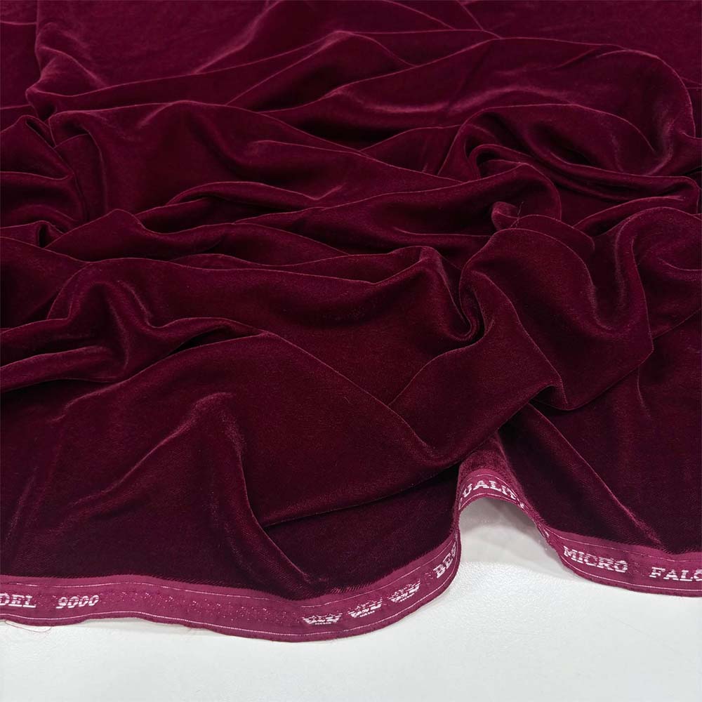İpek Kadife Kumaş Bordo