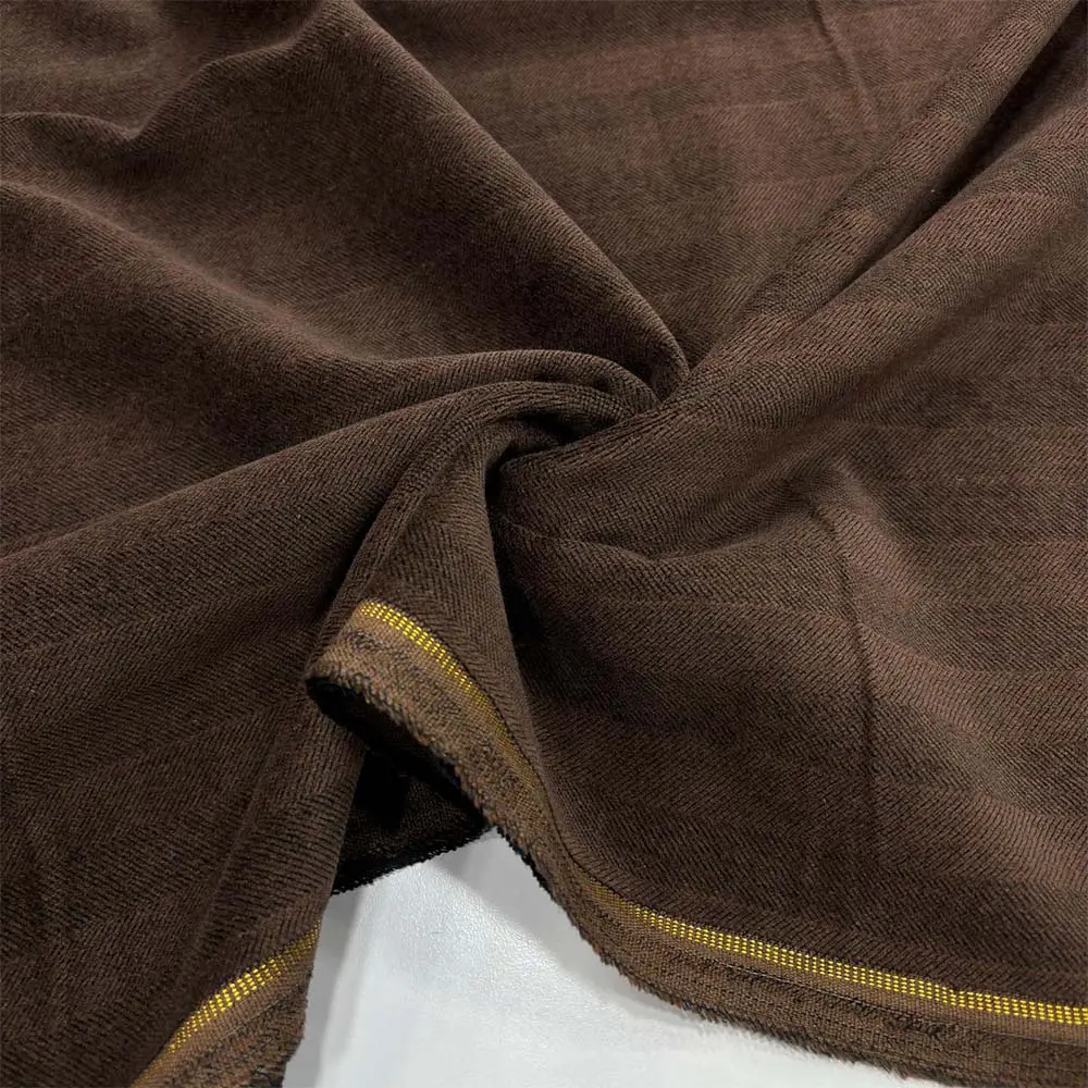 Kendinden Desenli Cotton Kadife Kumaş Kahverengi Kendinden Desenli Cotton Kadife Kumaş Kahverengi