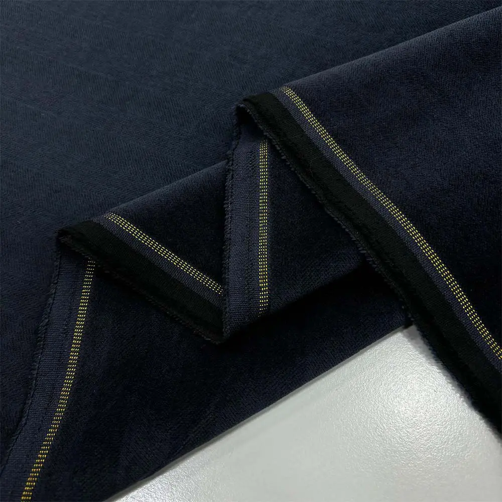 Kendinden Desenli Cotton Kadife Kumaş Lacivert