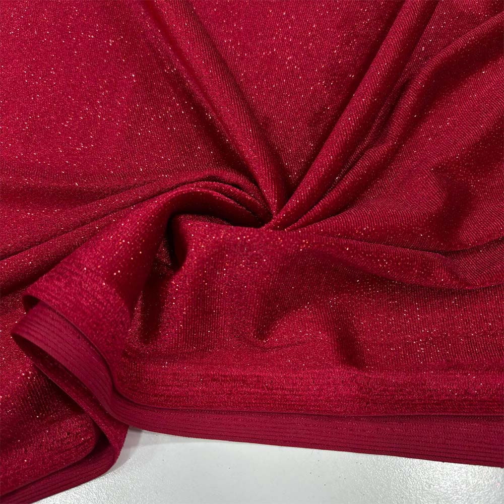 Simli İpek Kadife Kumaş Kırmızı Simli İpek Kadife Kumaş Kırmızı