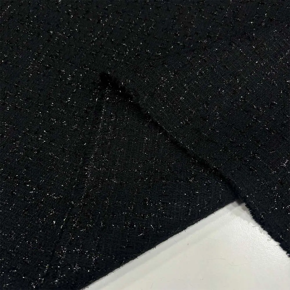 Simli Şanel Kumaş Siyah Simli Şanel Kumaş Siyah