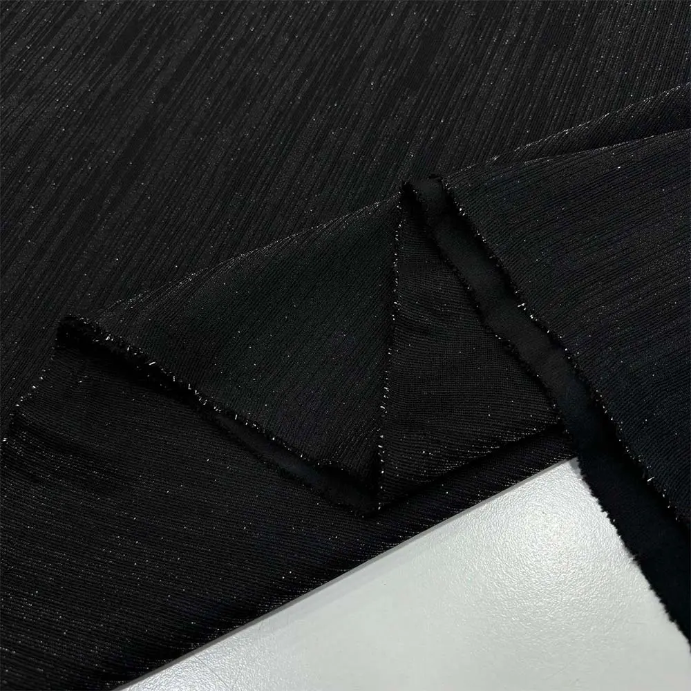 Simli Triko Kumaş Siyah Simli Triko Kumaş Siyah