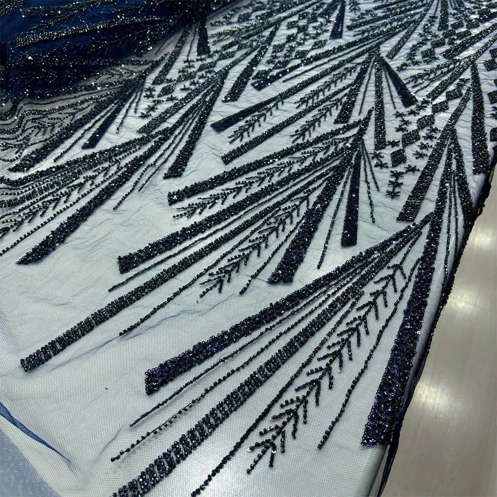 Taşlı Dantel Kumaş Lacivert Taşlı Dantel Kumaş Lacivert