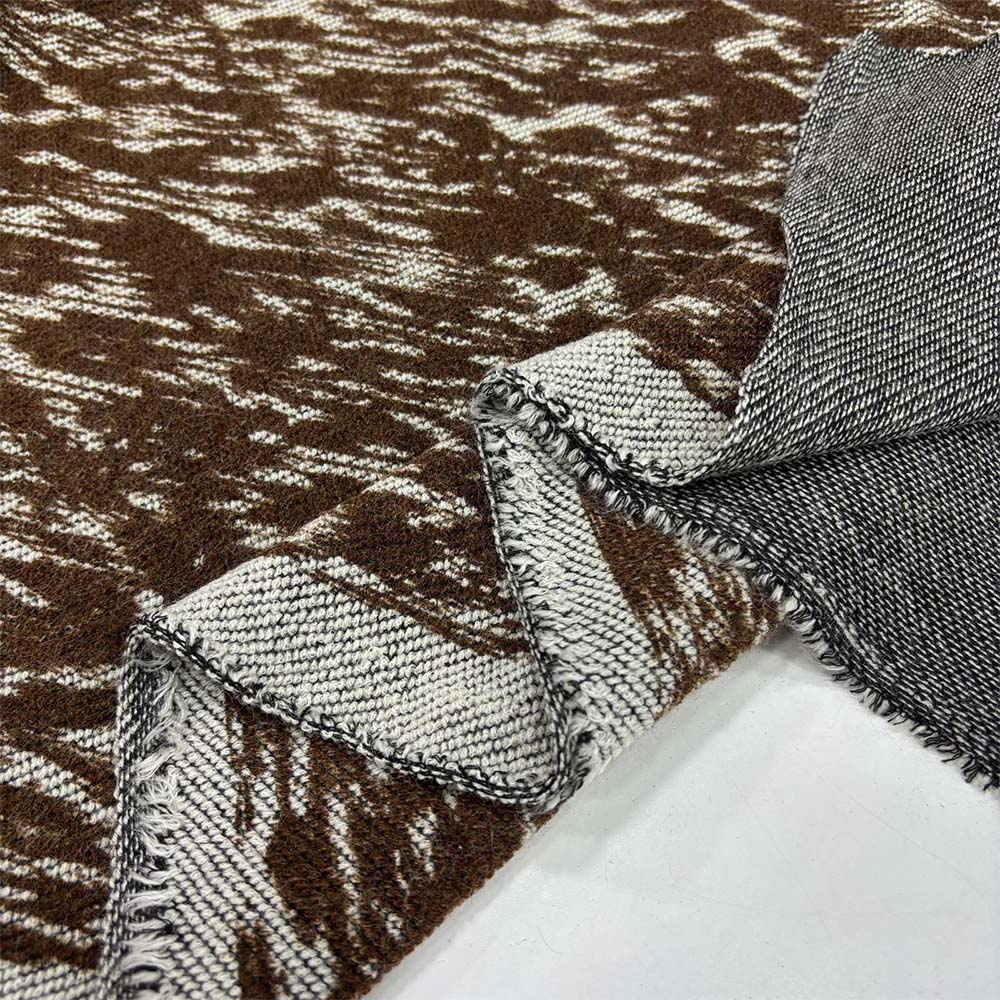 Desenli Örme Triko Kumaş Kahverengi Desenli Örme Triko Kumaş Kahverengi