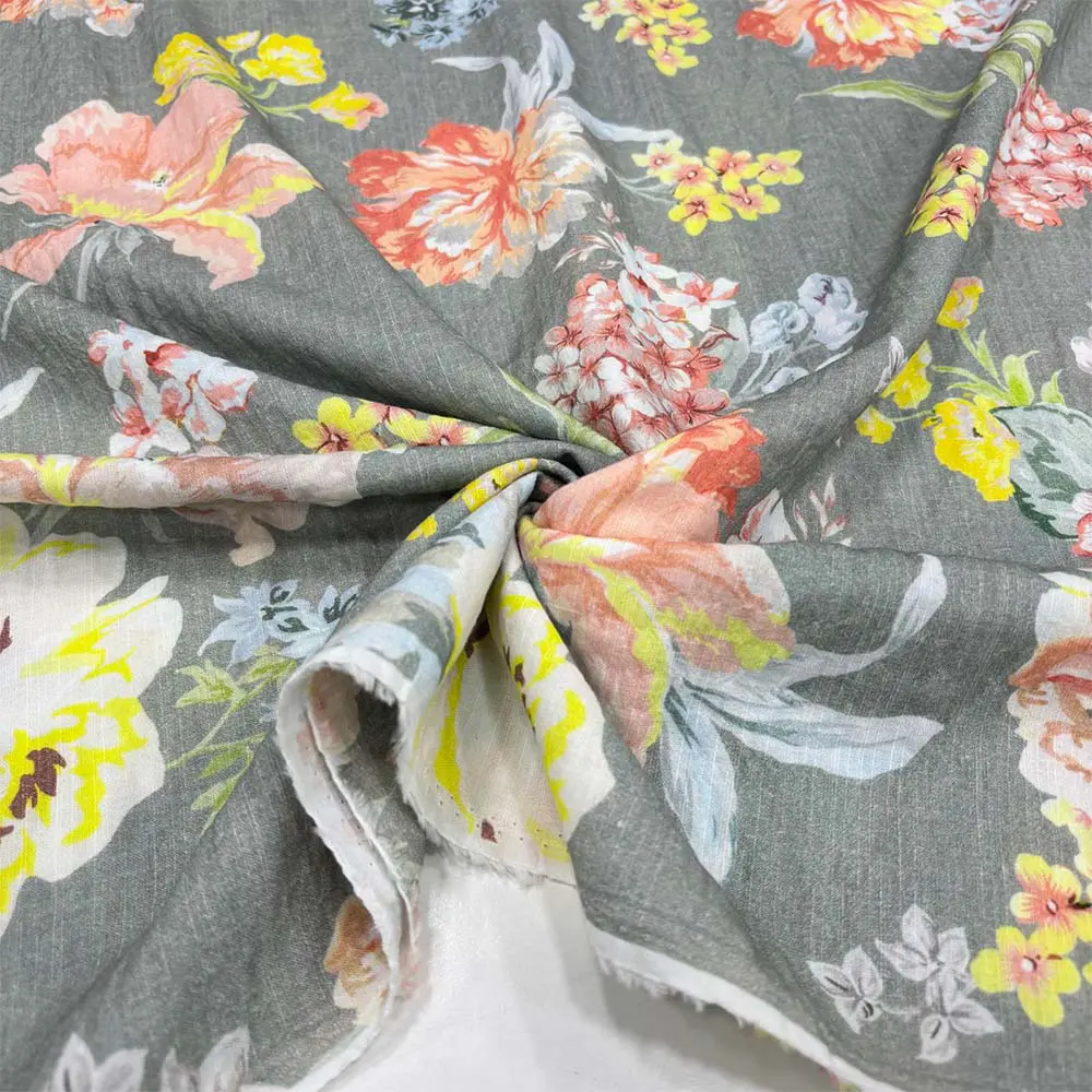 Desenli Pamuk Keten Kumaş