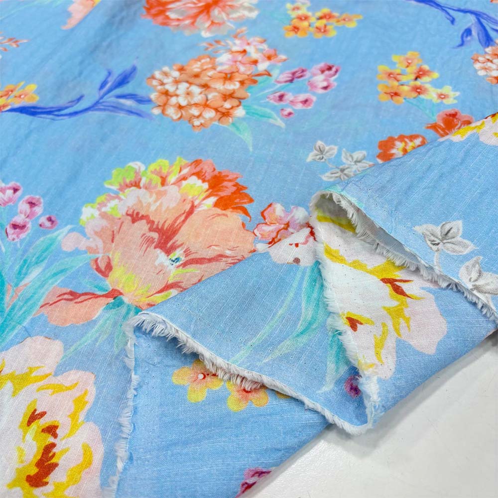 Desenli Pamuk Keten Kumaş Desenli Pamuk Keten Kumaş