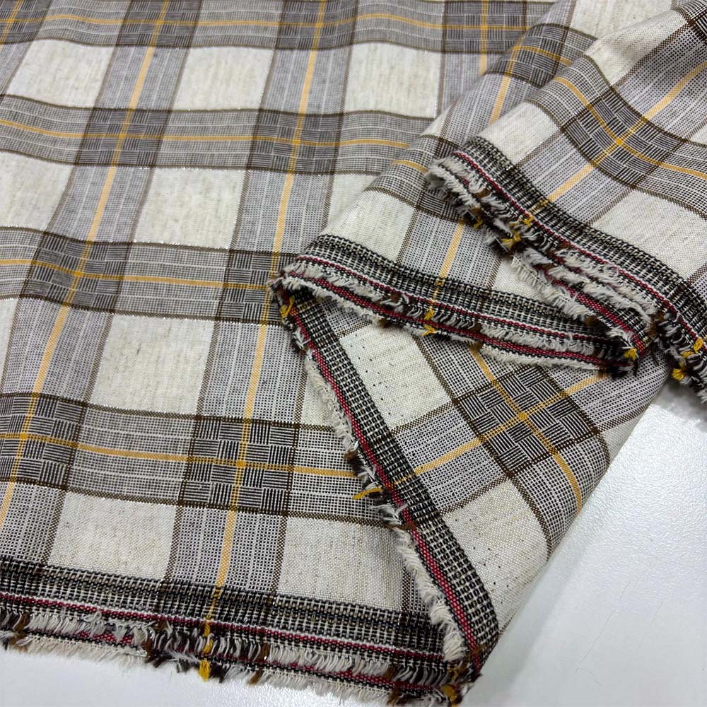 Ekose Ham Keten Kumaş Ekose Ham Keten Kumaş