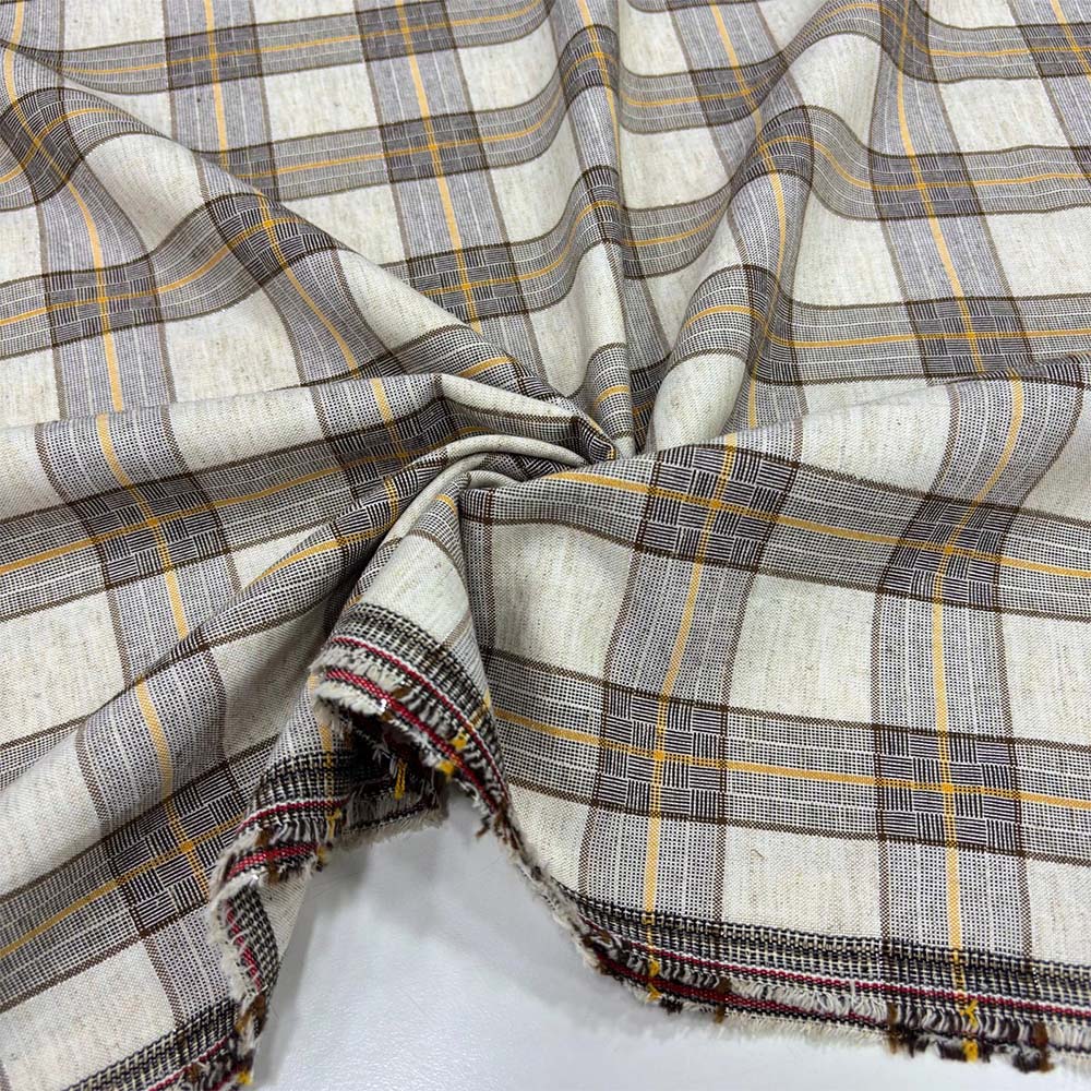 Ekose Ham Keten Kumaş Ekose Ham Keten Kumaş