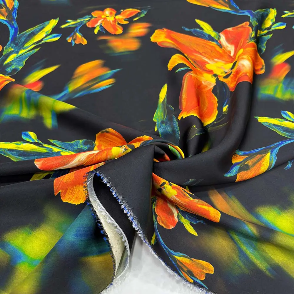 İpek Desenli Saten Kumaş