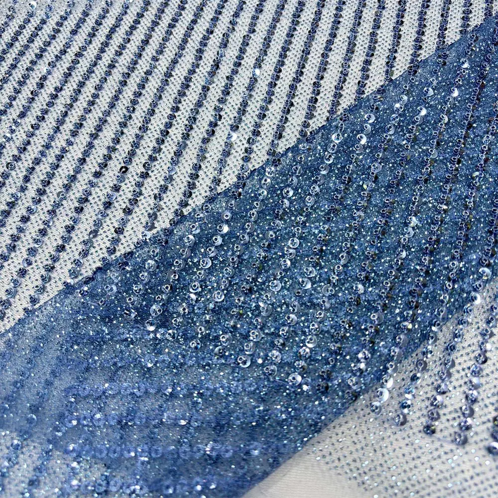 Taşlı Dantel Kumaş Bebe Mavisi Taşlı Dantel Kumaş Bebe Mavisi