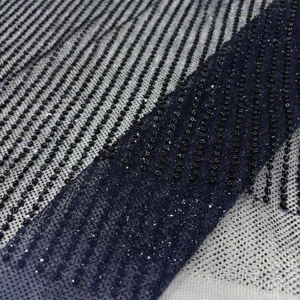 Taşlı Dantel Kumaş Lacivert Taşlı Dantel Kumaş Lacivert