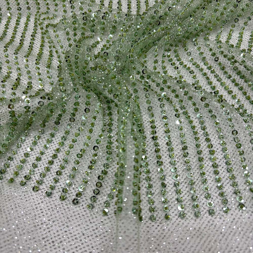 Taşlı Dantel Kumaş Yeşil Taşlı Dantel Kumaş Yeşil