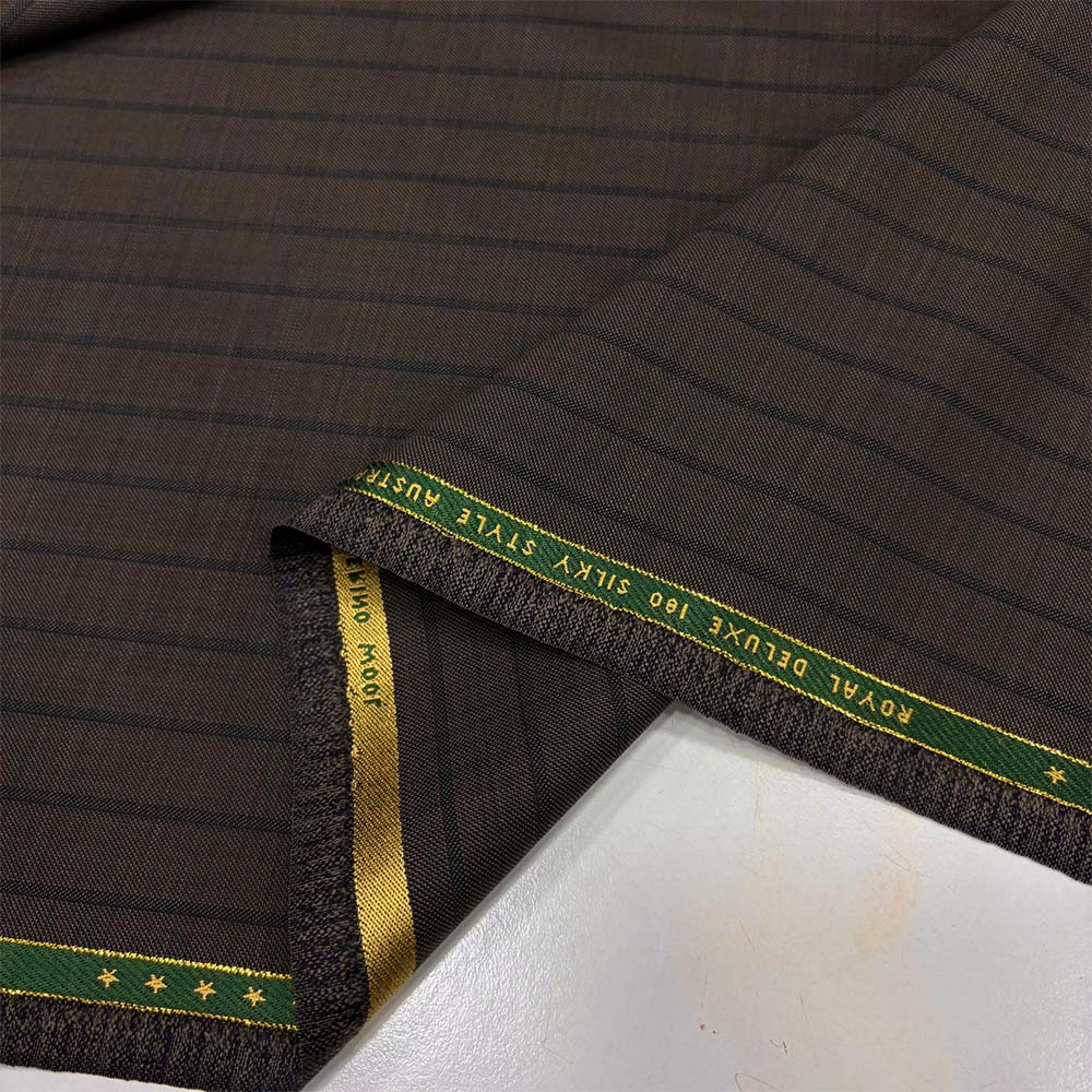 Çizgili İthal Kumaş Kahverengi