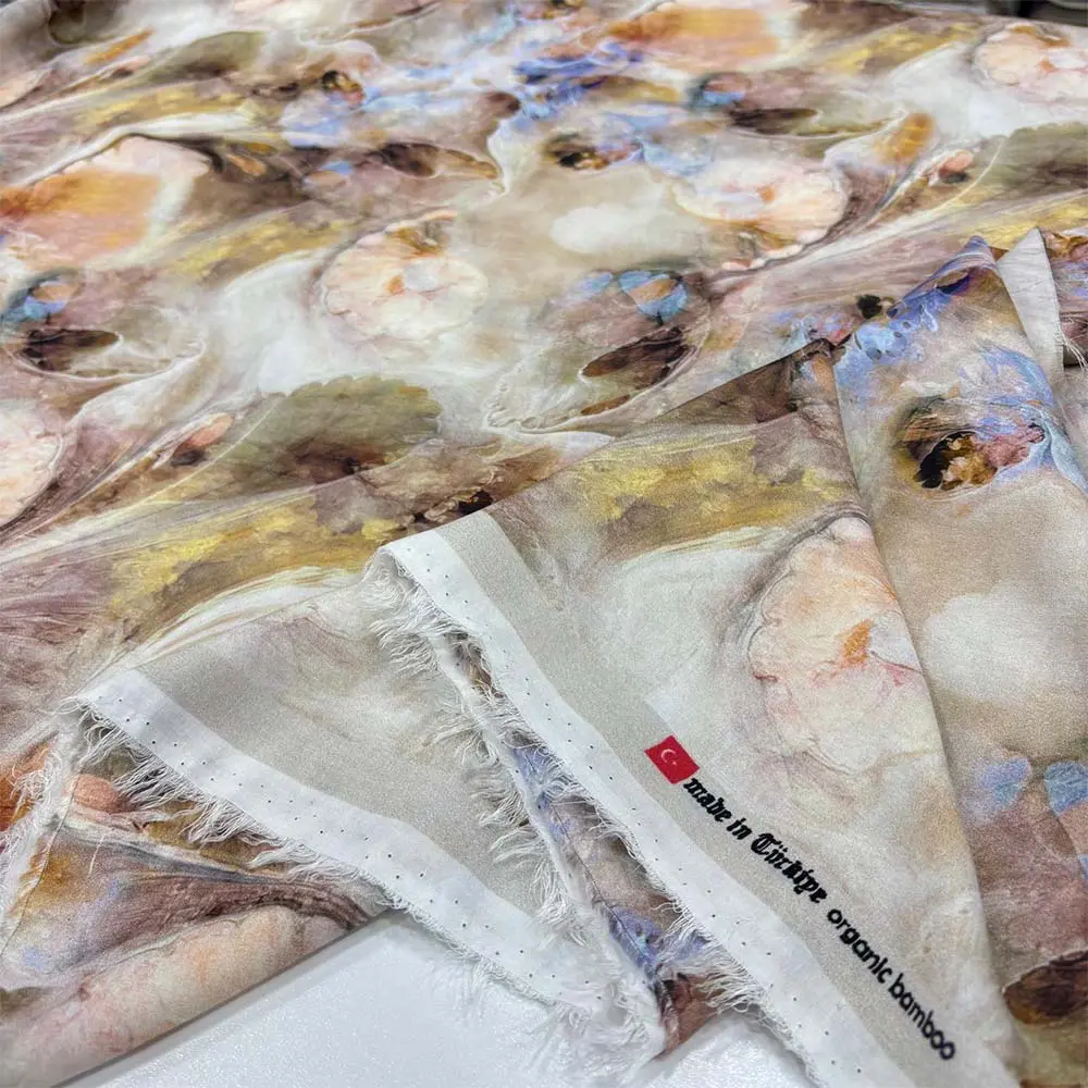 Desenli İpek Vual Kumaş