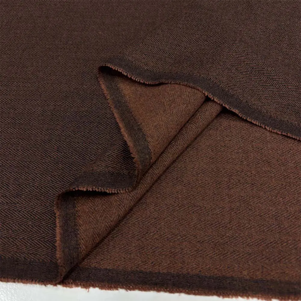 Balıksırtı Flanel Kumaş Kahverengi