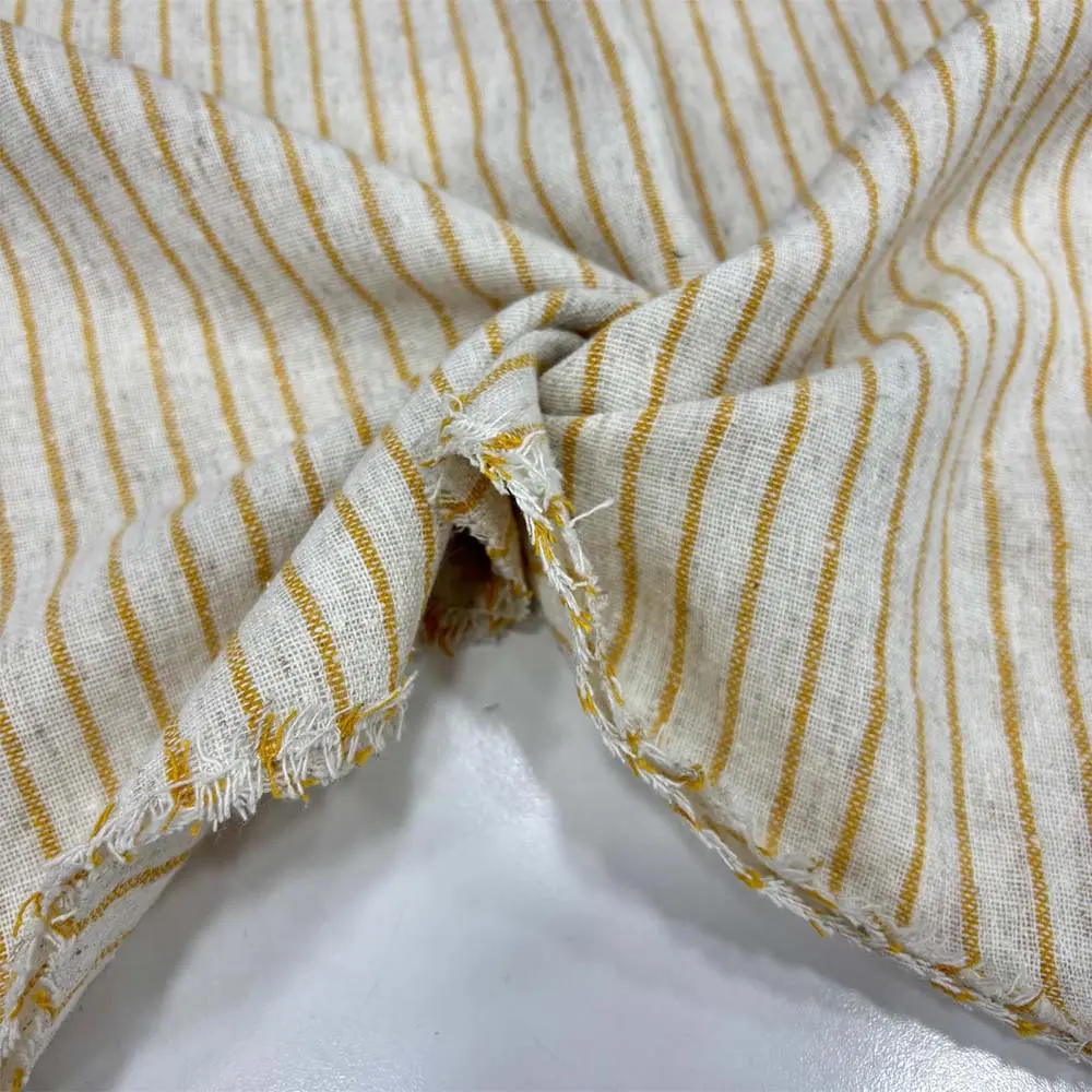 Çizgili Pamuk Keten Kumaş