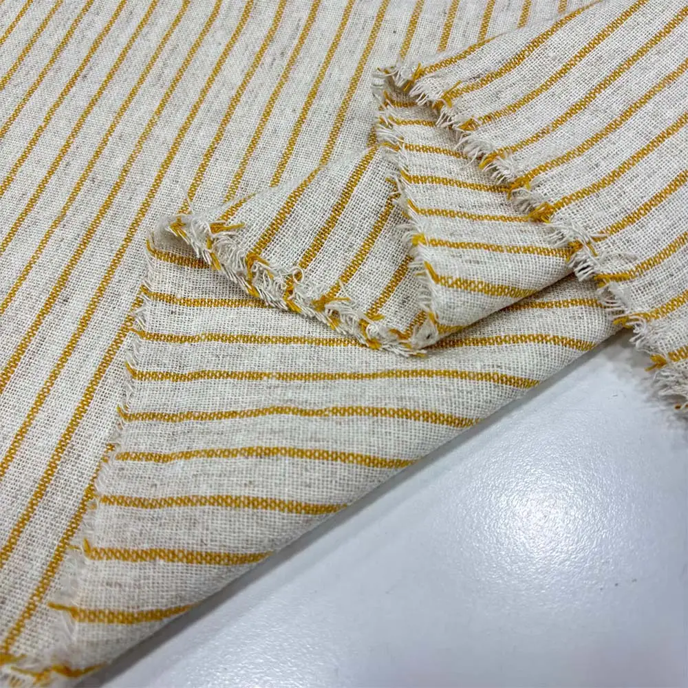 Çizgili Pamuk Keten Kumaş