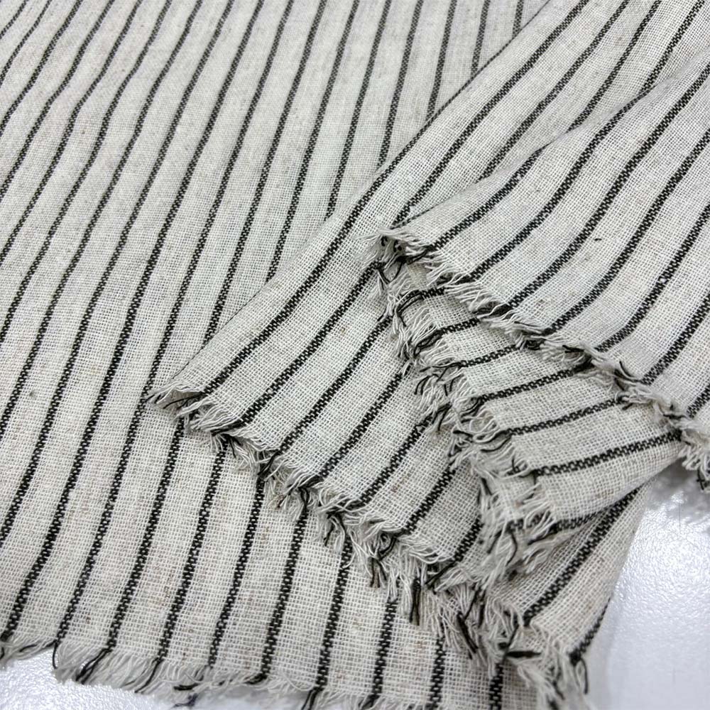 Çizgili Pamuk Keten Kumaş Çizgili Pamuk Keten Kumaş
