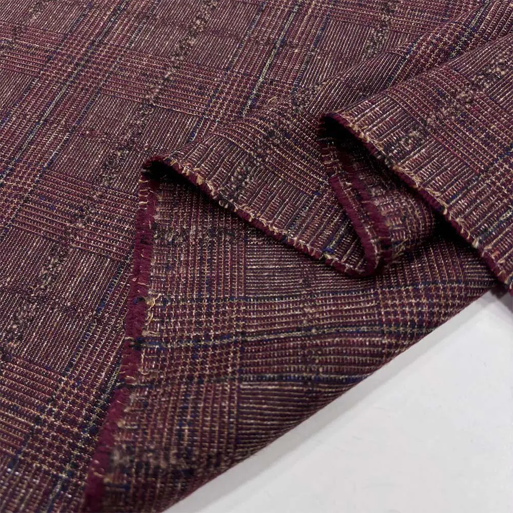 Ekose Flanel Kumaş Bordo