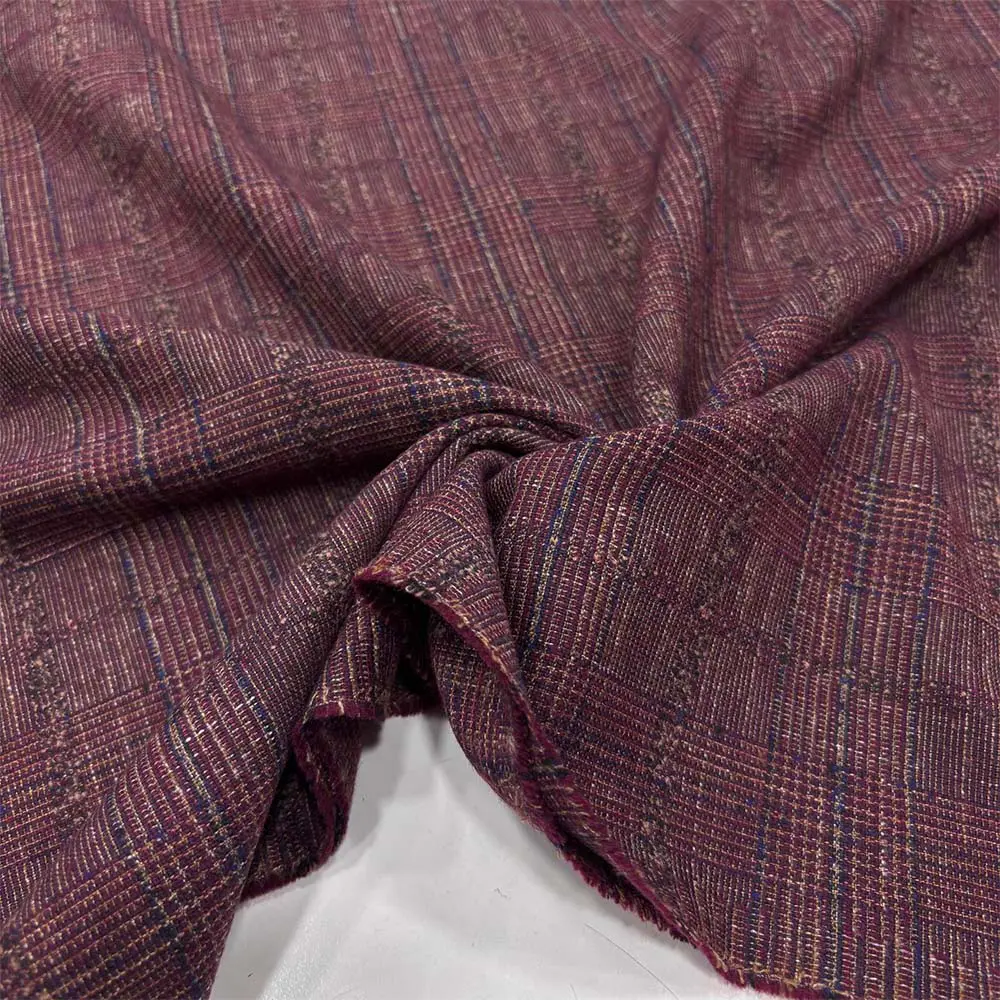 Ekose Flanel Kumaş Bordo