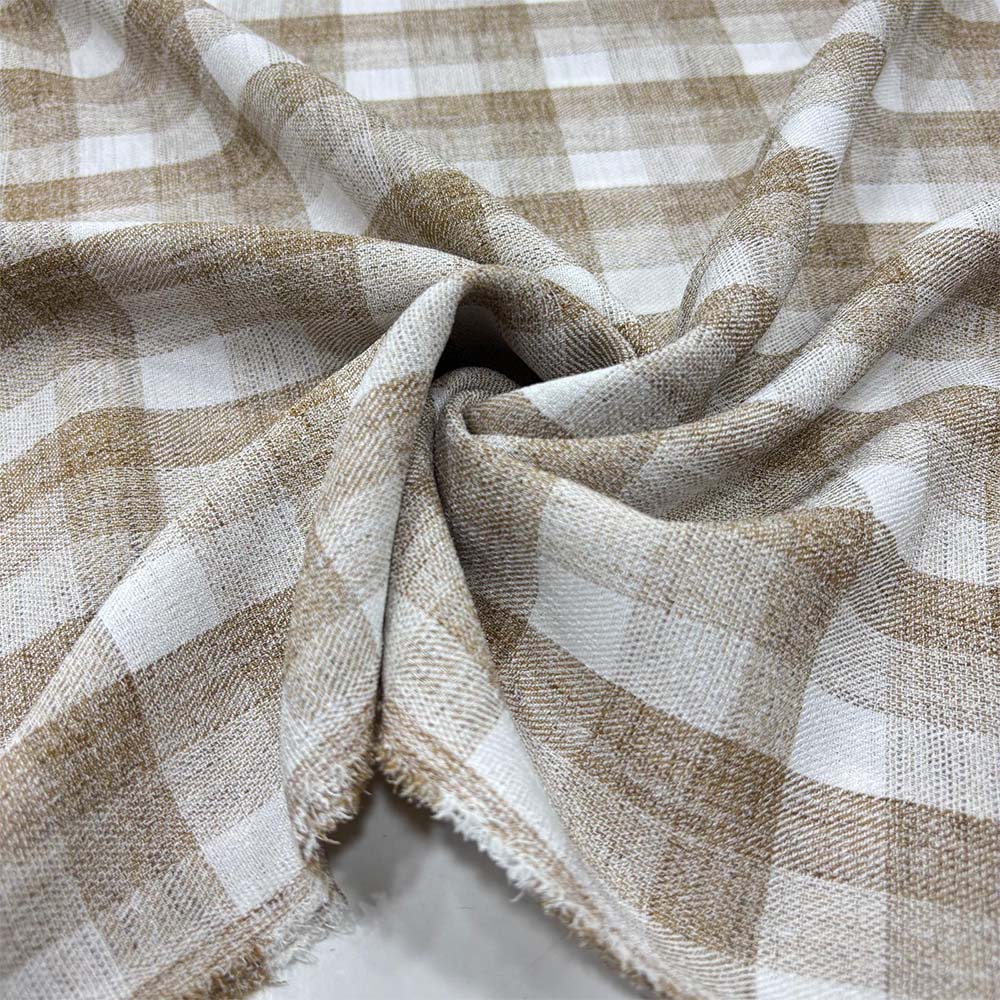 Ekose Kırışmayan Keten Kumaş Ekose Kırışmayan Keten Kumaş