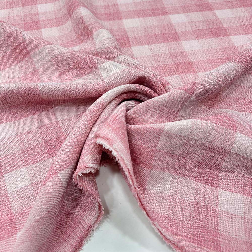 Ekose Kırışmayan Keten Kumaş Ekose Kırışmayan Keten Kumaş