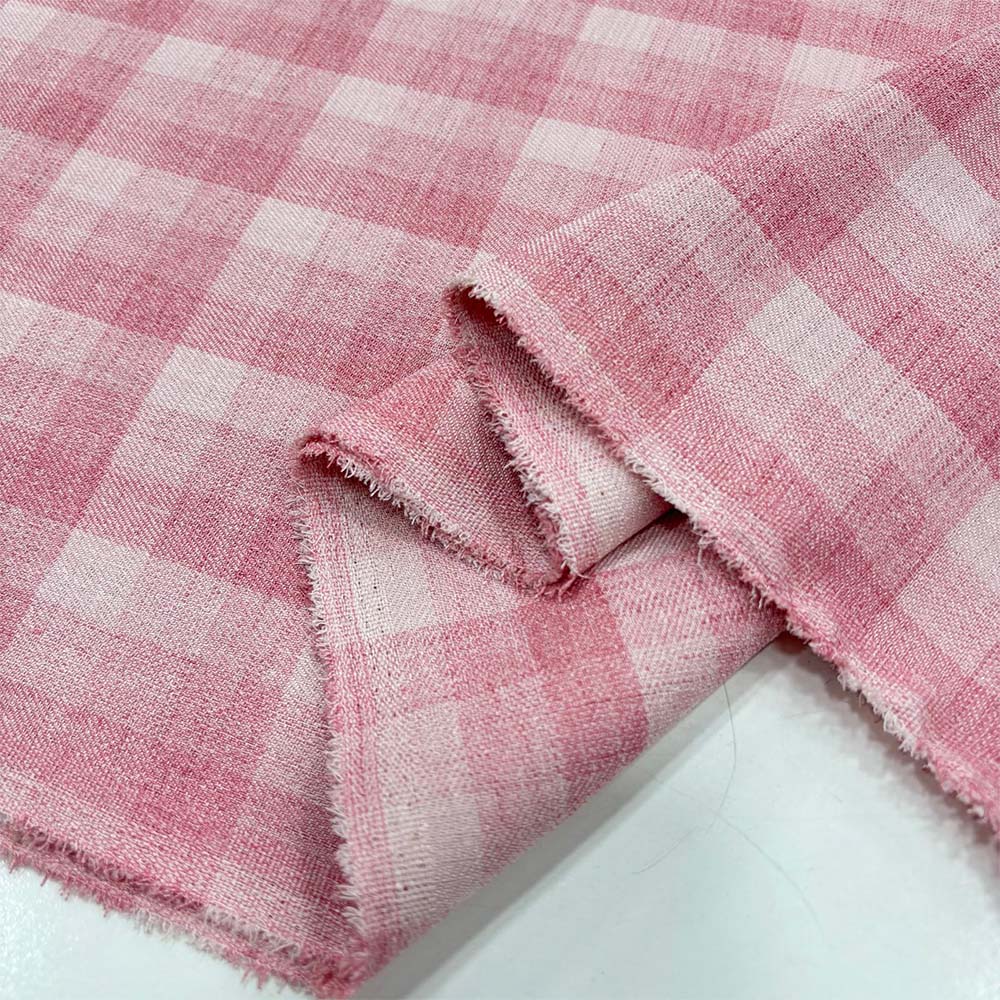 Ekose Kırışmayan Keten Kumaş Ekose Kırışmayan Keten Kumaş