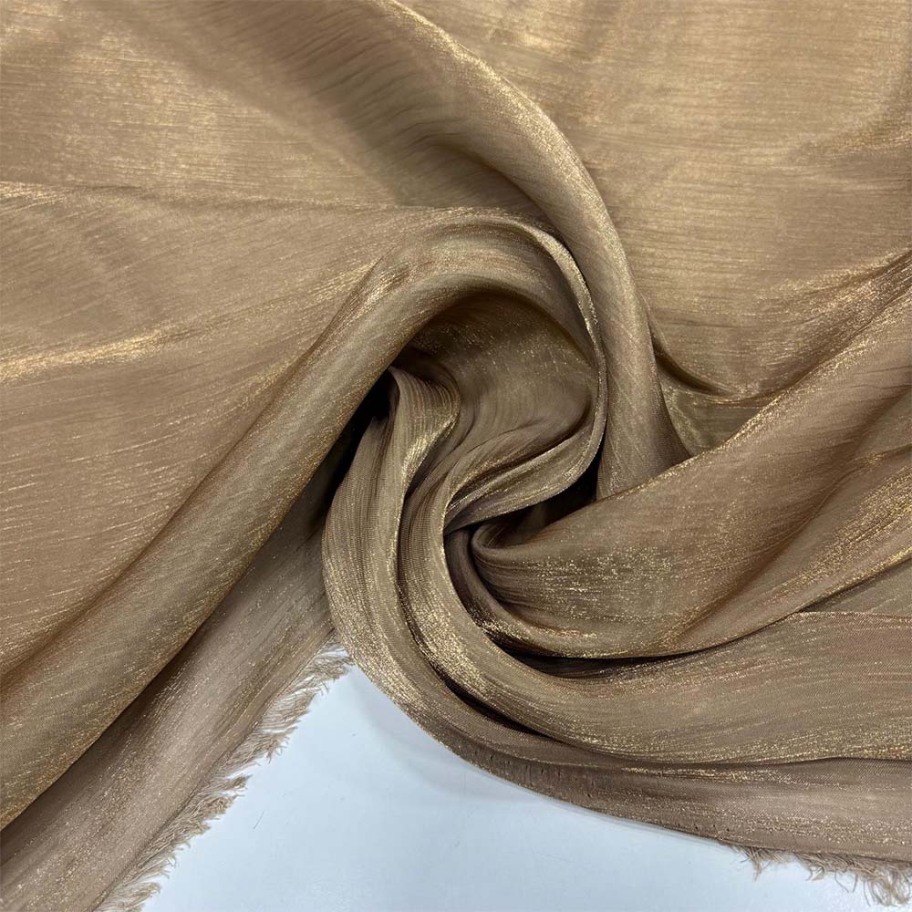 Dökümlü Janjan Organze Kumaş Bakır