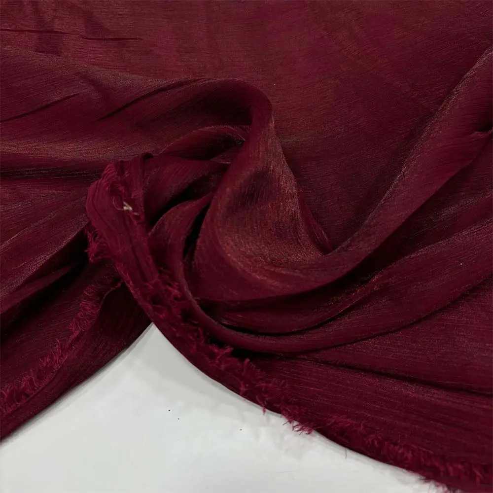 Dökümlü Janjan Organze Kumaş Bordo Dökümlü Janjan Organze Kumaş Bordo