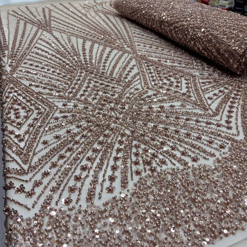 Taşlı Dantel Kumaş Camel Taşlı Dantel Kumaş Camel