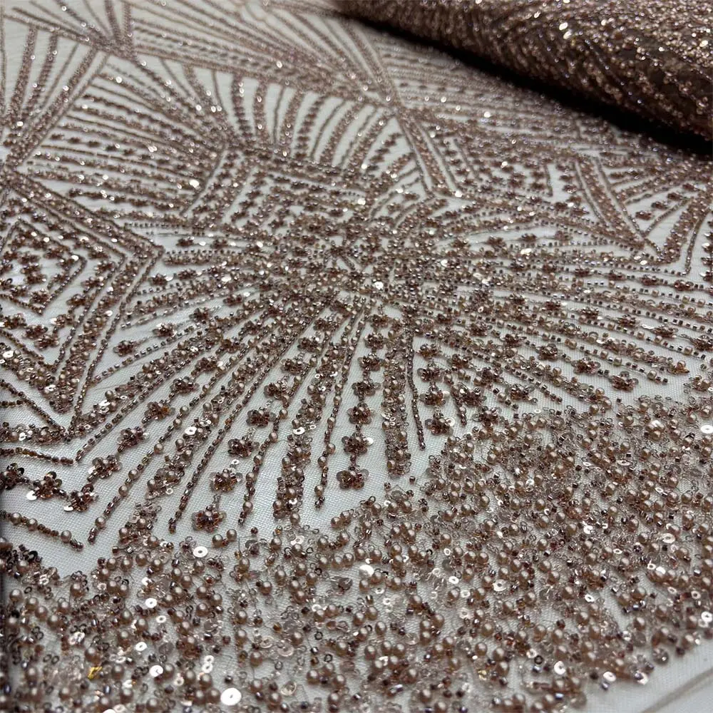 Taşlı Dantel Kumaş Camel Taşlı Dantel Kumaş Camel