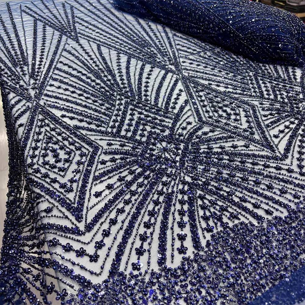 Taşlı Dantel Kumaş Lacivert Taşlı Dantel Kumaş Lacivert