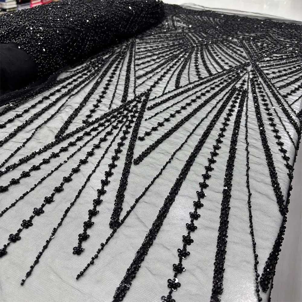 Taşlı Dantel Kumaş Siyah Taşlı Dantel Kumaş Siyah