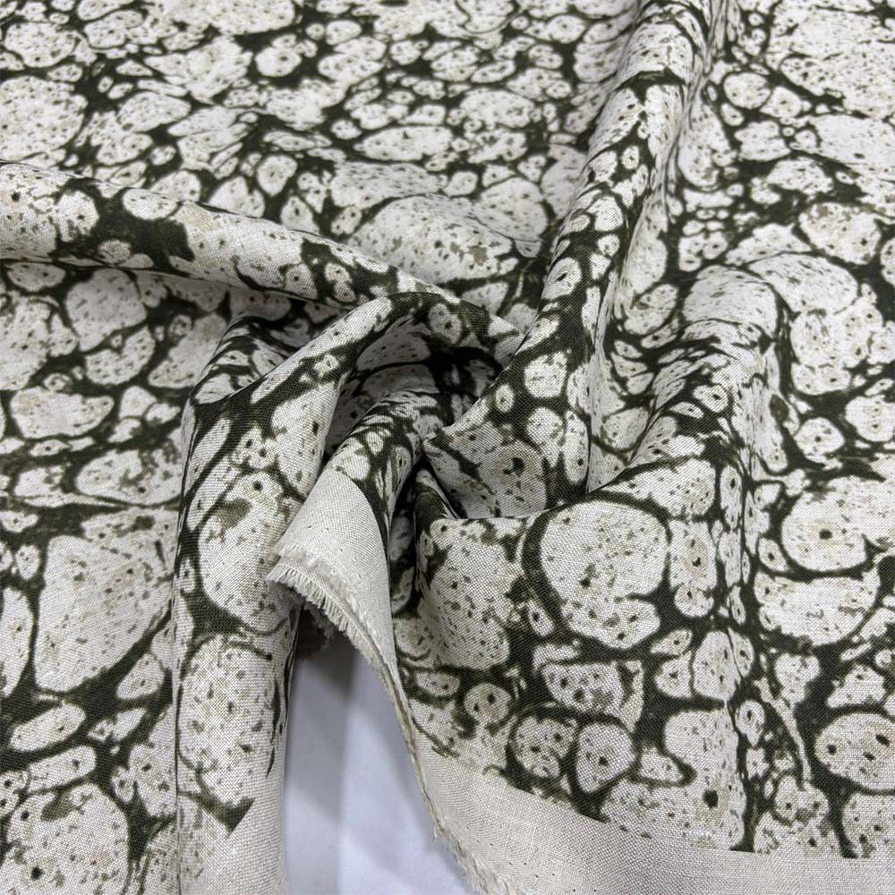 Desenli Ham Keten Kumaş Desenli Ham Keten Kumaş