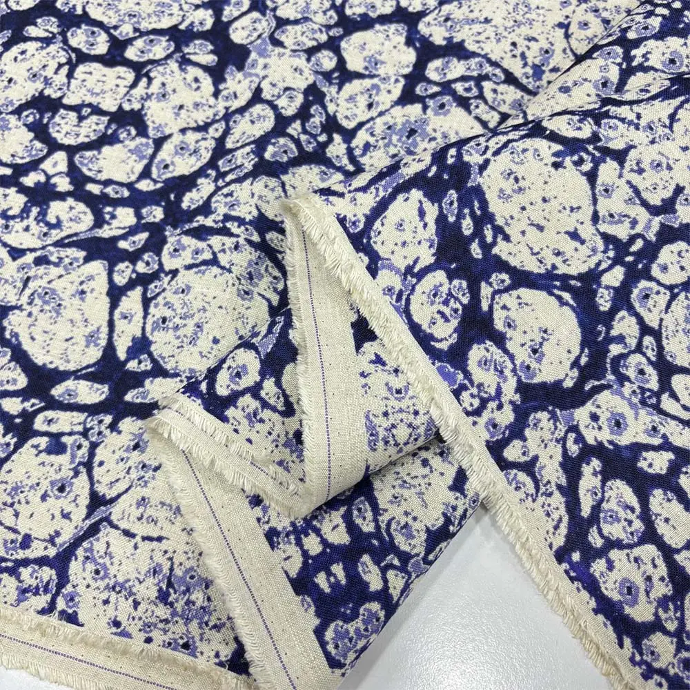 Desenli Ham Keten Kumaş Desenli Ham Keten Kumaş