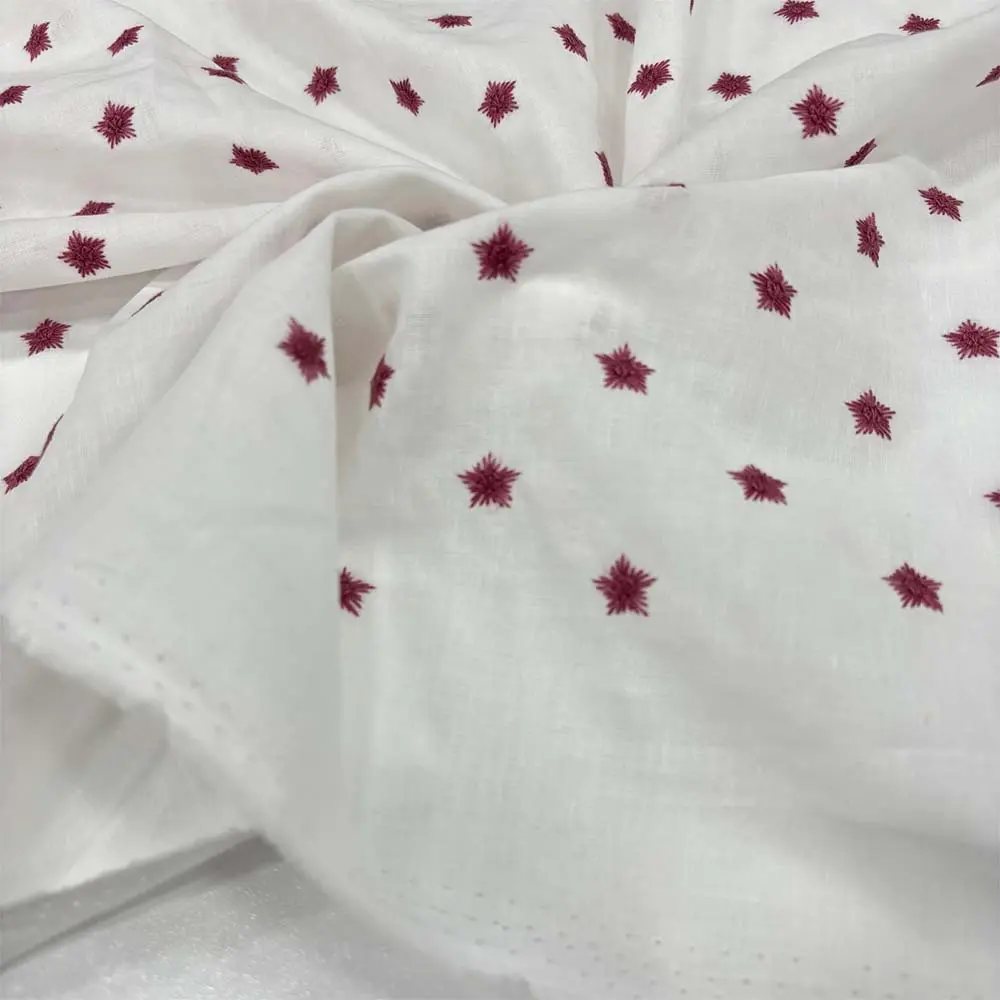 Nakışlı Vual Kumaş Bordo Nakışlı Vual Kumaş Bordo
