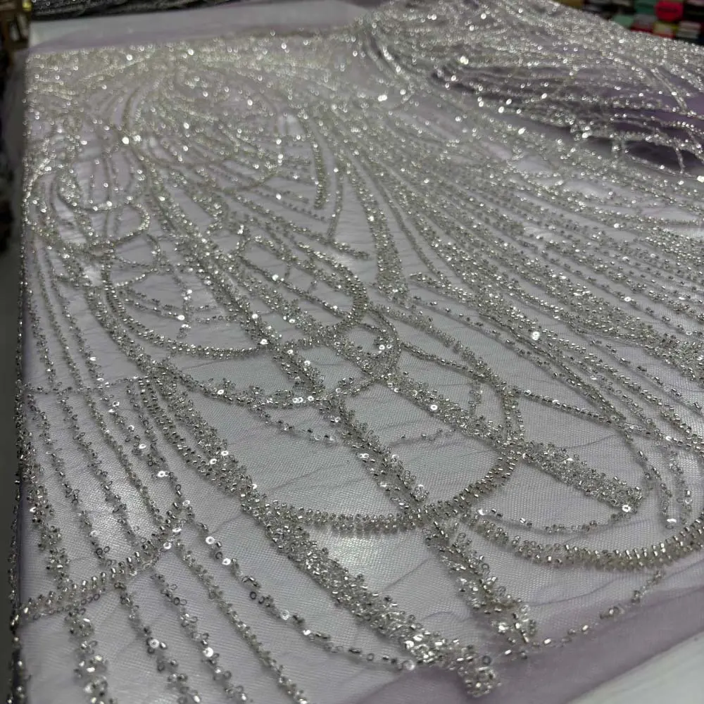 Taşlı Dantel Kumaş Açık Pembe Taşlı Dantel Kumaş Açık Pembe