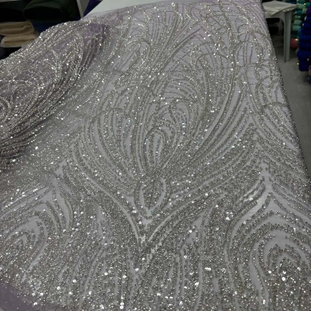 Taşlı Dantel Kumaş Açık Pembe