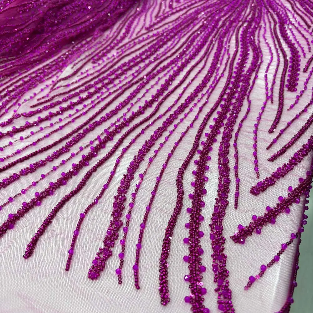 Taşlı Dantel Kumaş Fuşya Taşlı Dantel Kumaş Fuşya