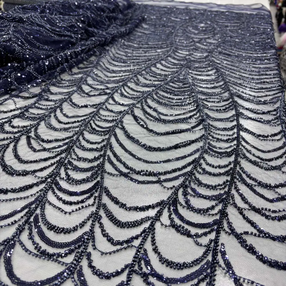 Taşlı Dantel Kumaş Lacivert Taşlı Dantel Kumaş Lacivert