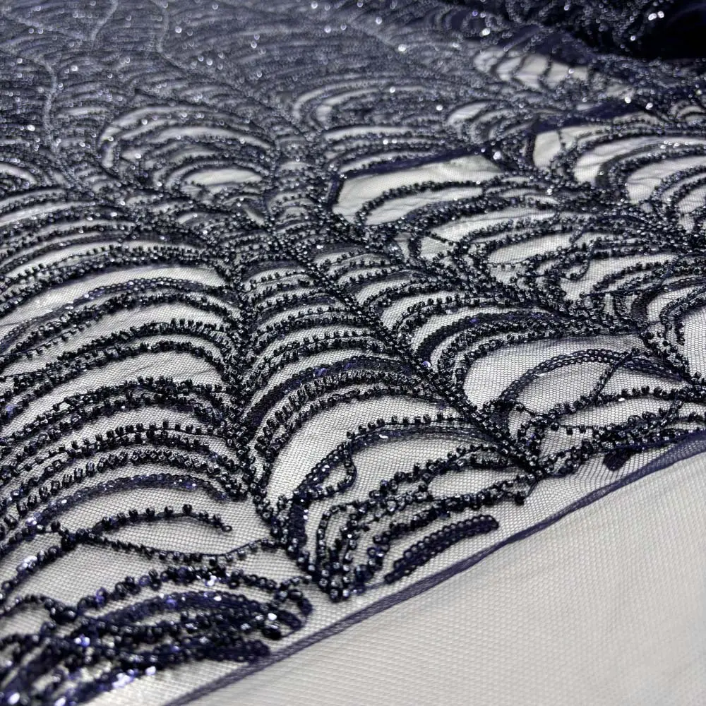 Taşlı Dantel Kumaş Lacivert Taşlı Dantel Kumaş Lacivert